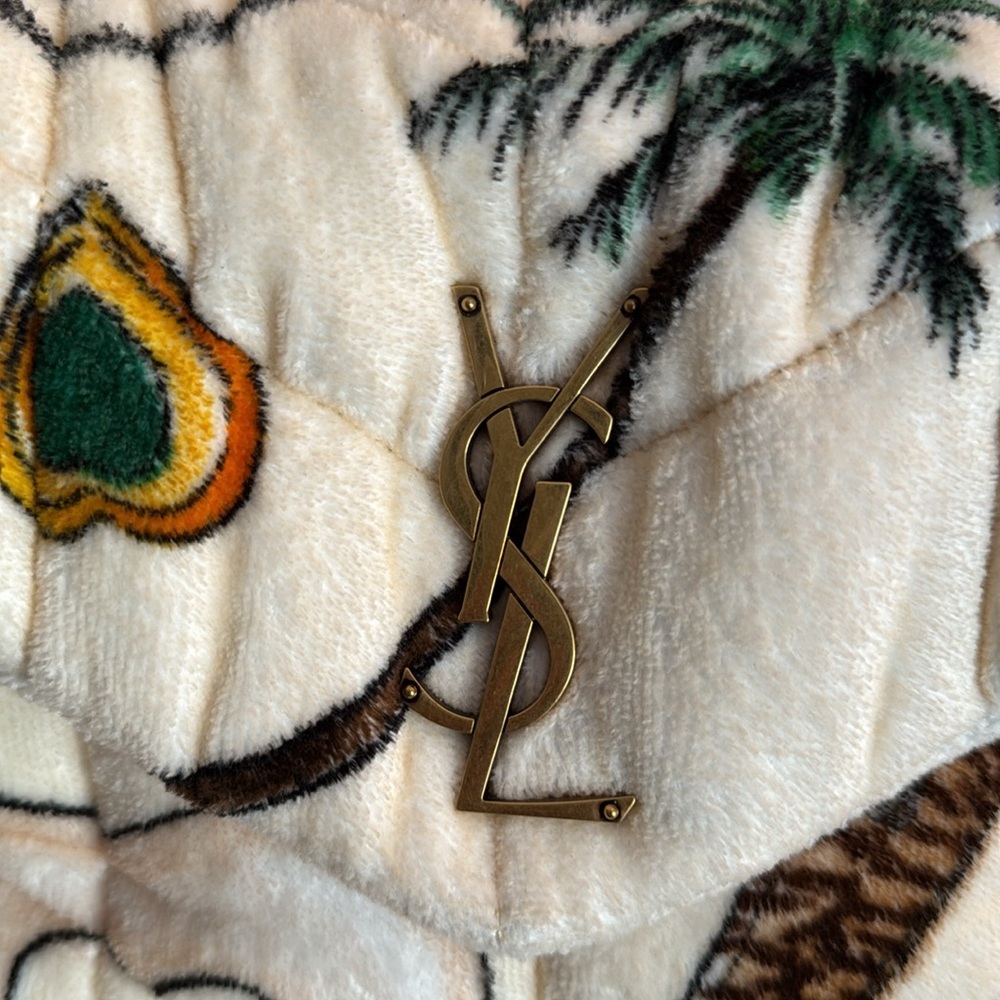 Saint Laurent *NEW* Terry Cloth Vacation Print Lou Lou Bag with Dust Cover - Picture 12 of 17
